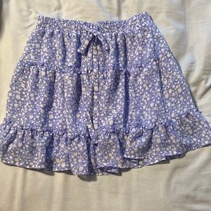 Blue Flowy Skirt